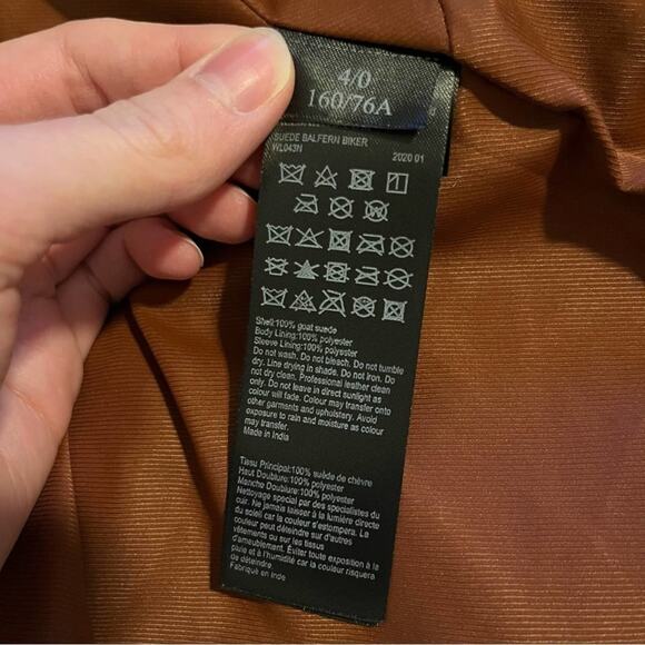 ALLSAINTS Balfern Suede Biker Jacket - Picture 12 of 15